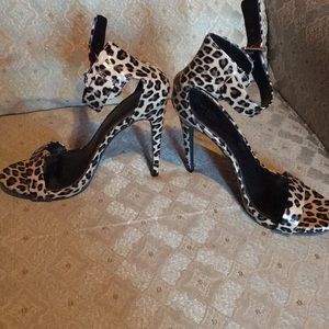 Cheetah Print Open Toe High Heels